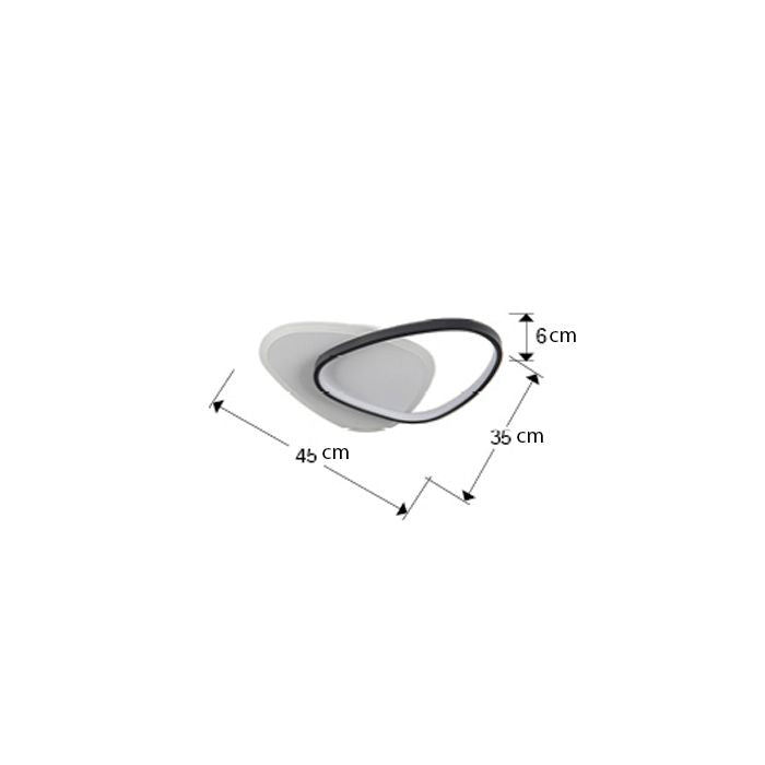 Candeeiro teto plafon Romo branco e preto