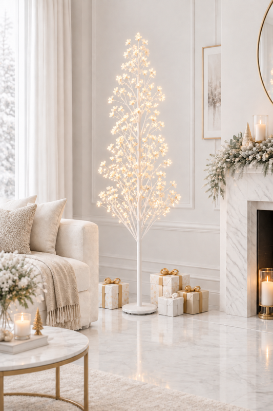 Árvore de Natal Branca – tronco sem luz corrigido