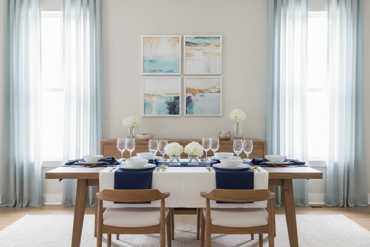 Quadros abstratos azuis, 4 uni.