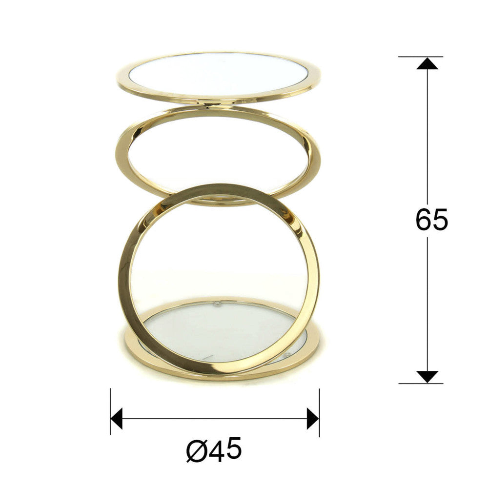 Beistelltische mit goldenen Rändern