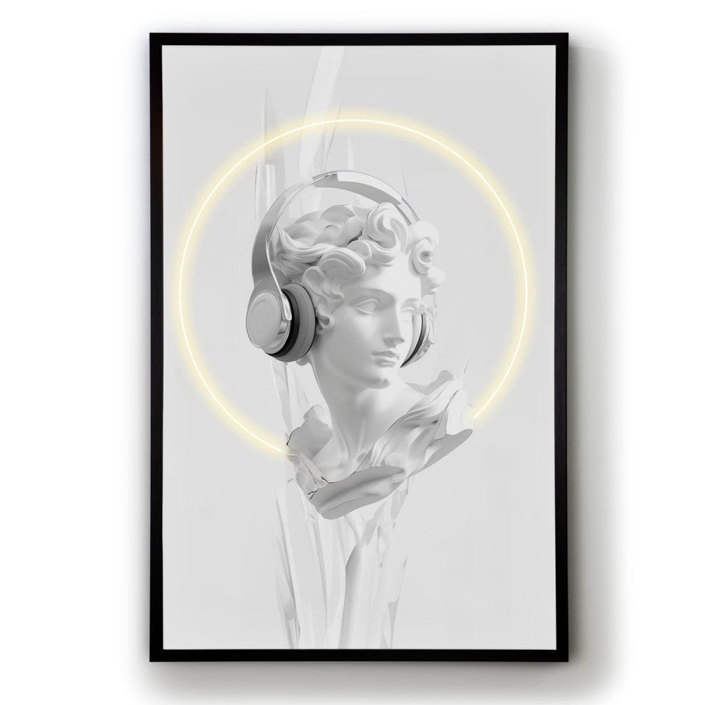 Quadro Busto Branco com Luz LED 120×80 cm