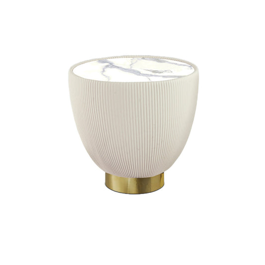 Mesa de apoio Candy branco e dourado