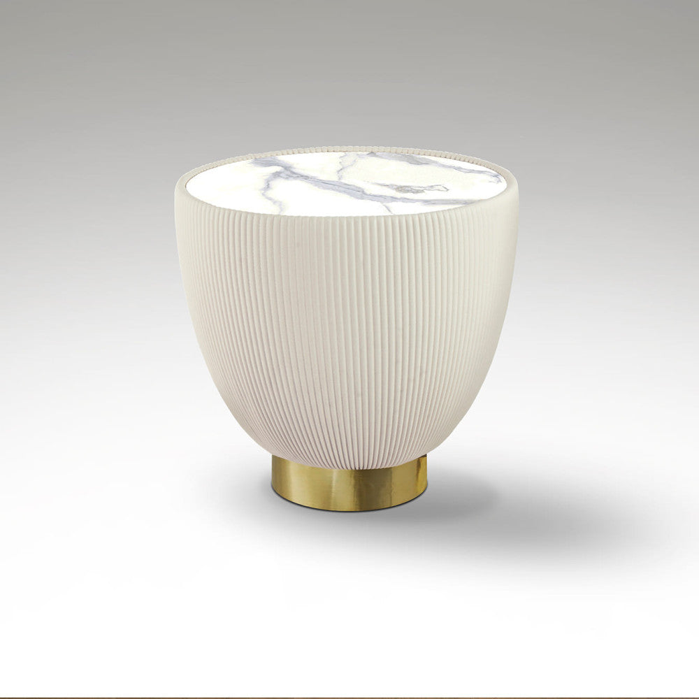 Mesa de apoio Candy branco e dourado