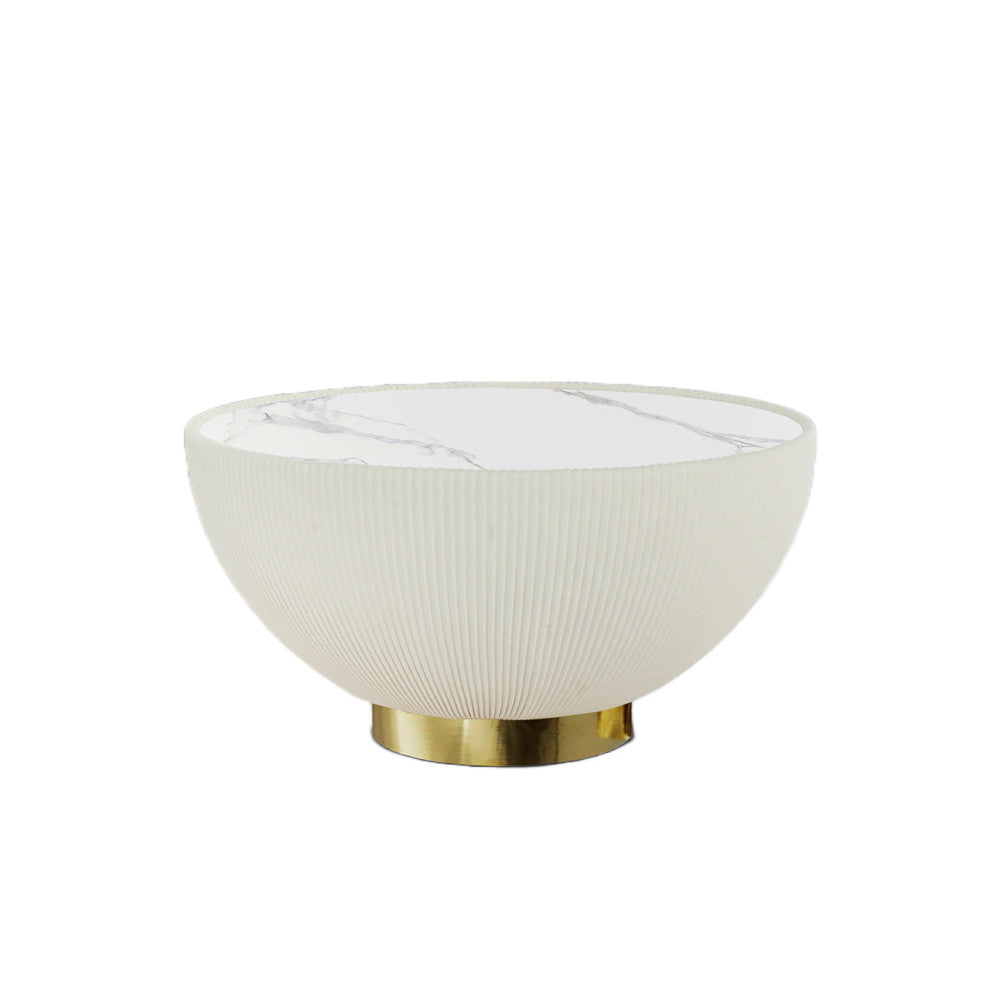 Mesa de centro Candy branco e dourado