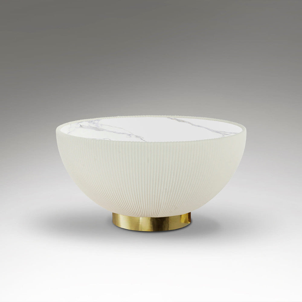 Mesa de centro Candy branco e dourado