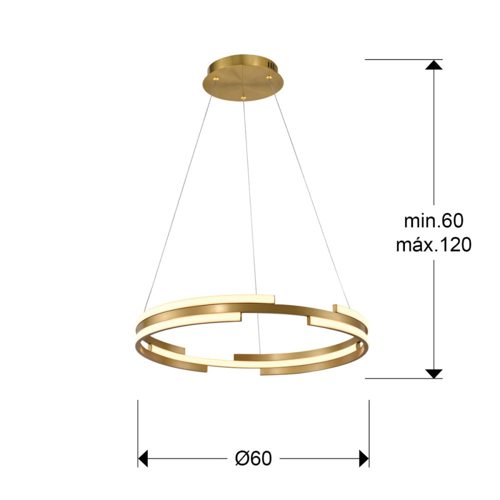 Candeeiro teto Ciclos dourado