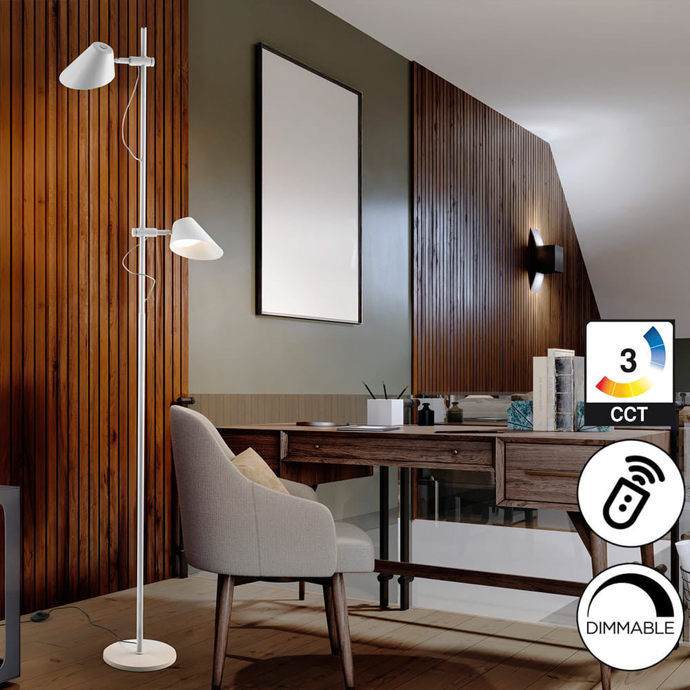 Candeeiro de pé Esino branco c/ comando