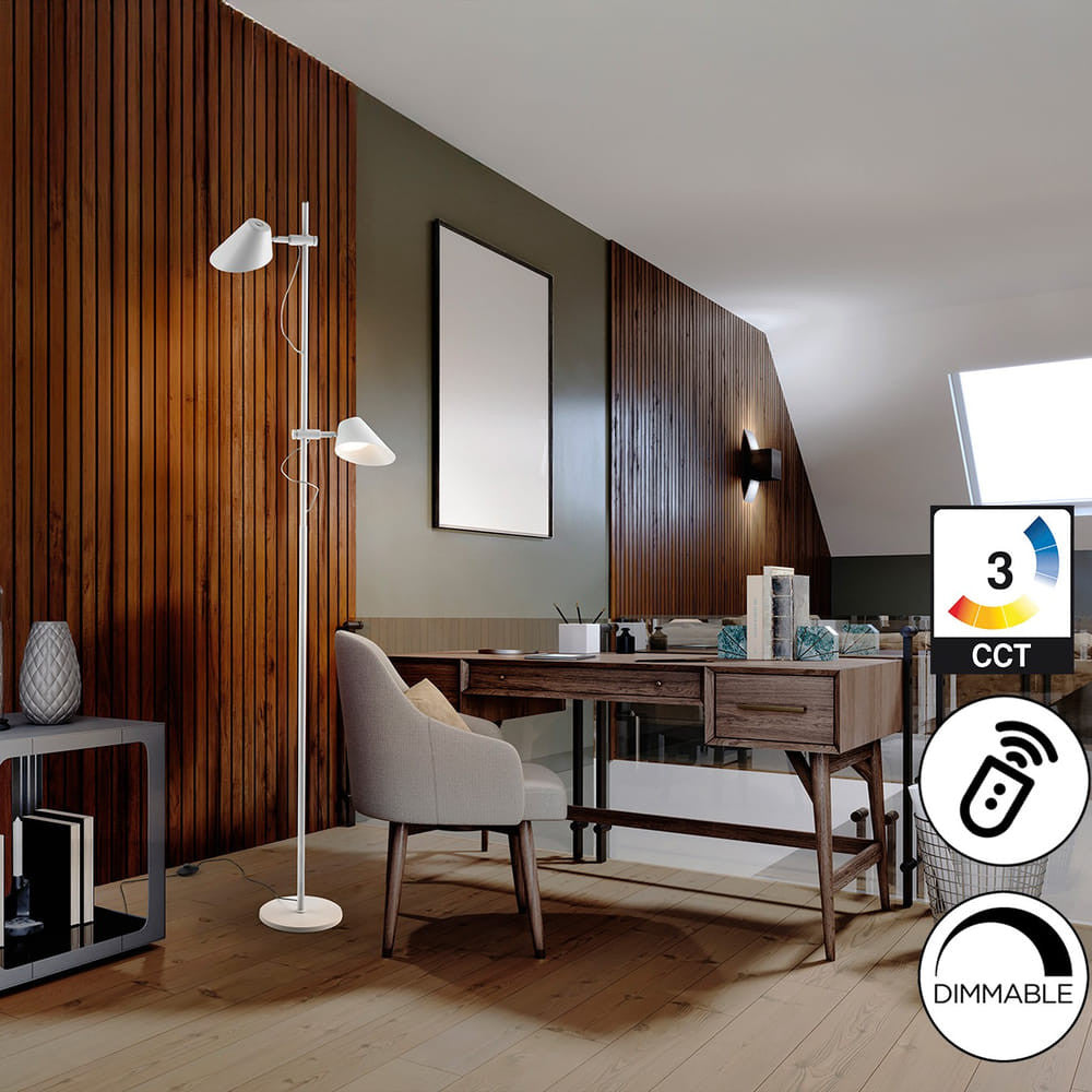 Candeeiro de pé Esino branco c/ comando