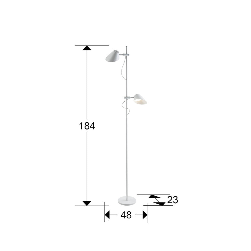 Candeeiro de pé Esino branco c/ comando