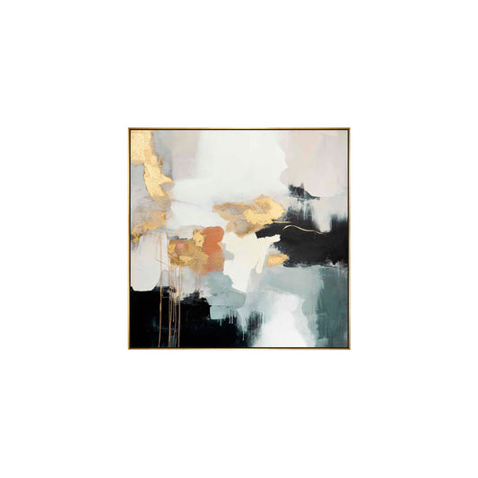 Quadro Expresion em Acrílico com Detalhes Dourados 100x100 cm