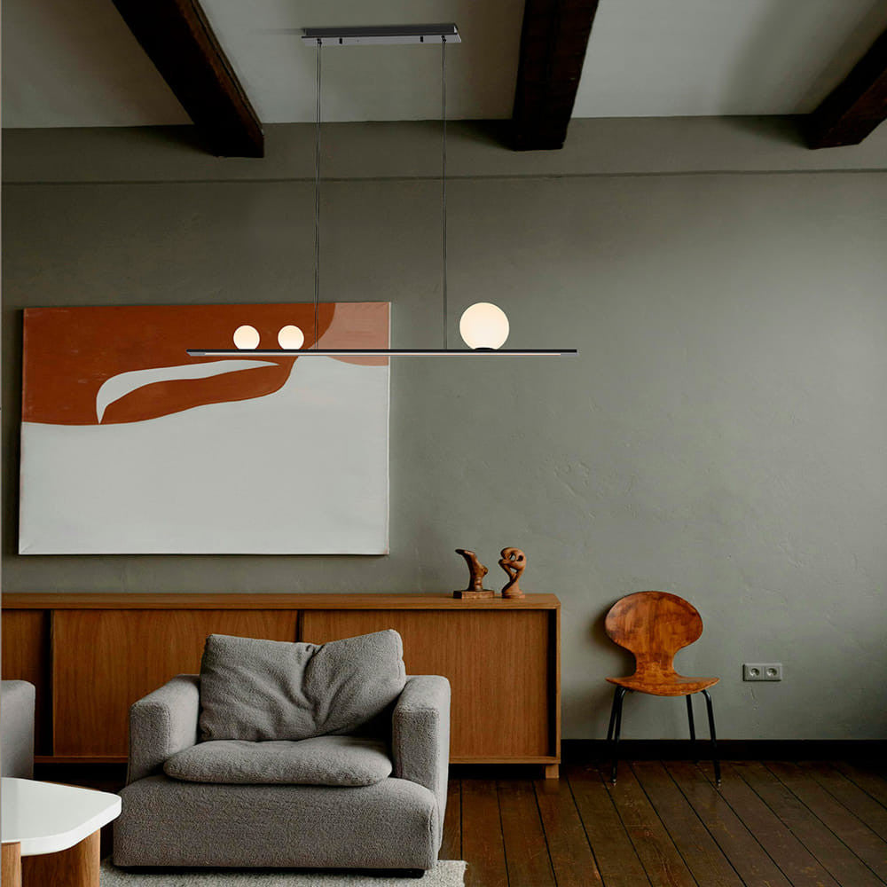 Candeeiro Teto Mila preto 3L