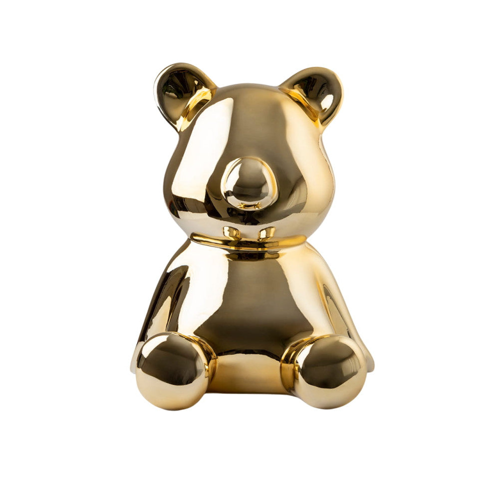Escultura Urso Dourado 50cm