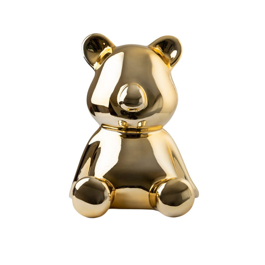 Escultura Urso Dourado 50cm