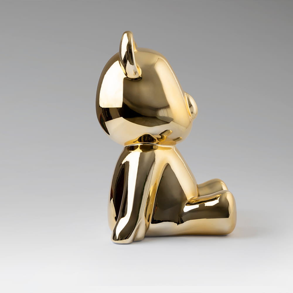 Escultura Urso Dourado 50cm