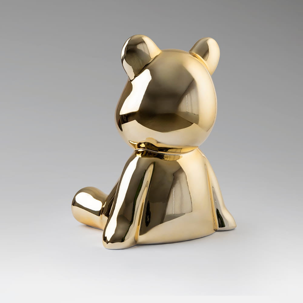 Escultura Urso Dourado 50cm