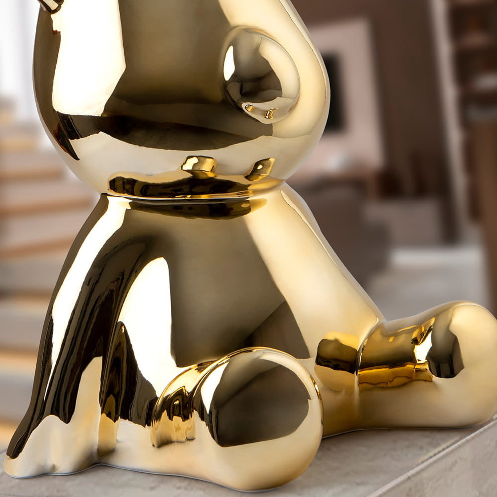 Escultura Urso Dourado 50cm