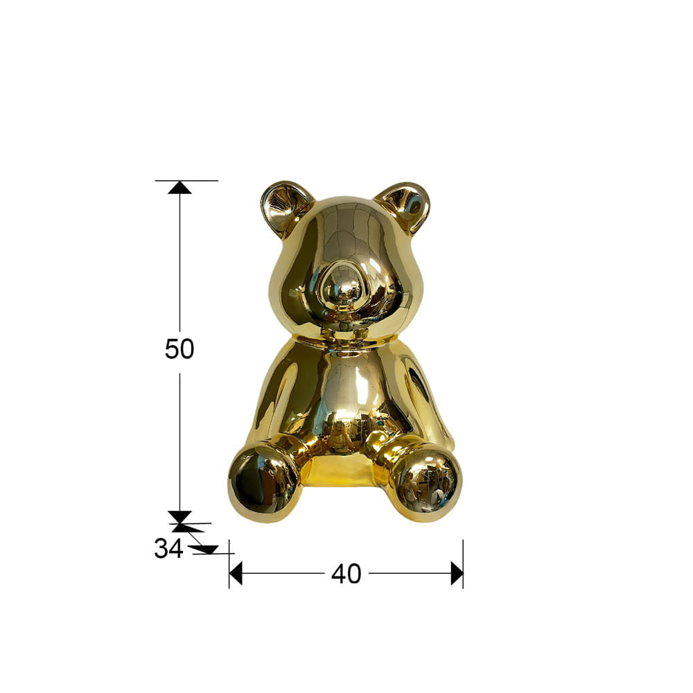 Escultura Urso Dourado 50cm