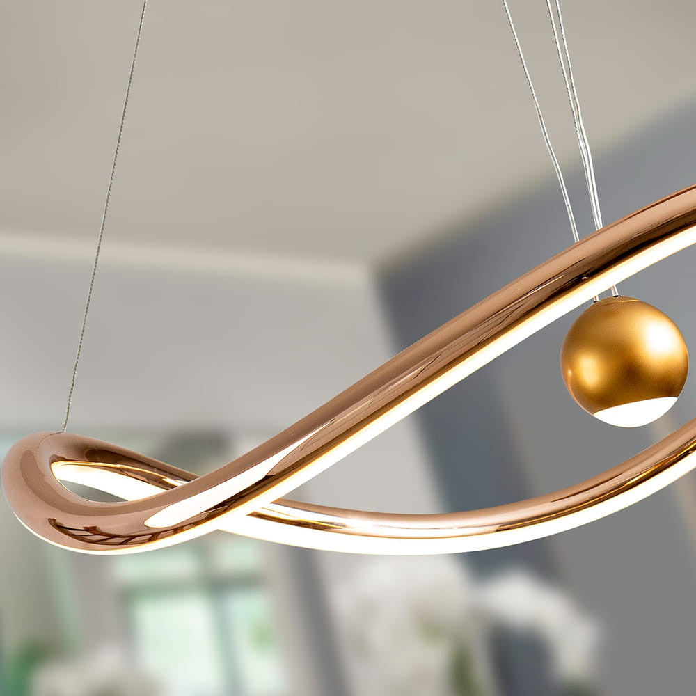 Candeeiro teto Romina ø78 cmdourado