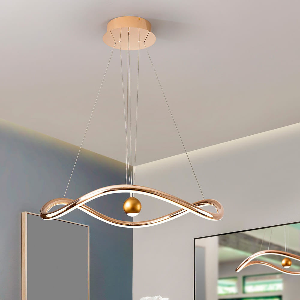 Candeeiro teto Romina ø78 cmdourado