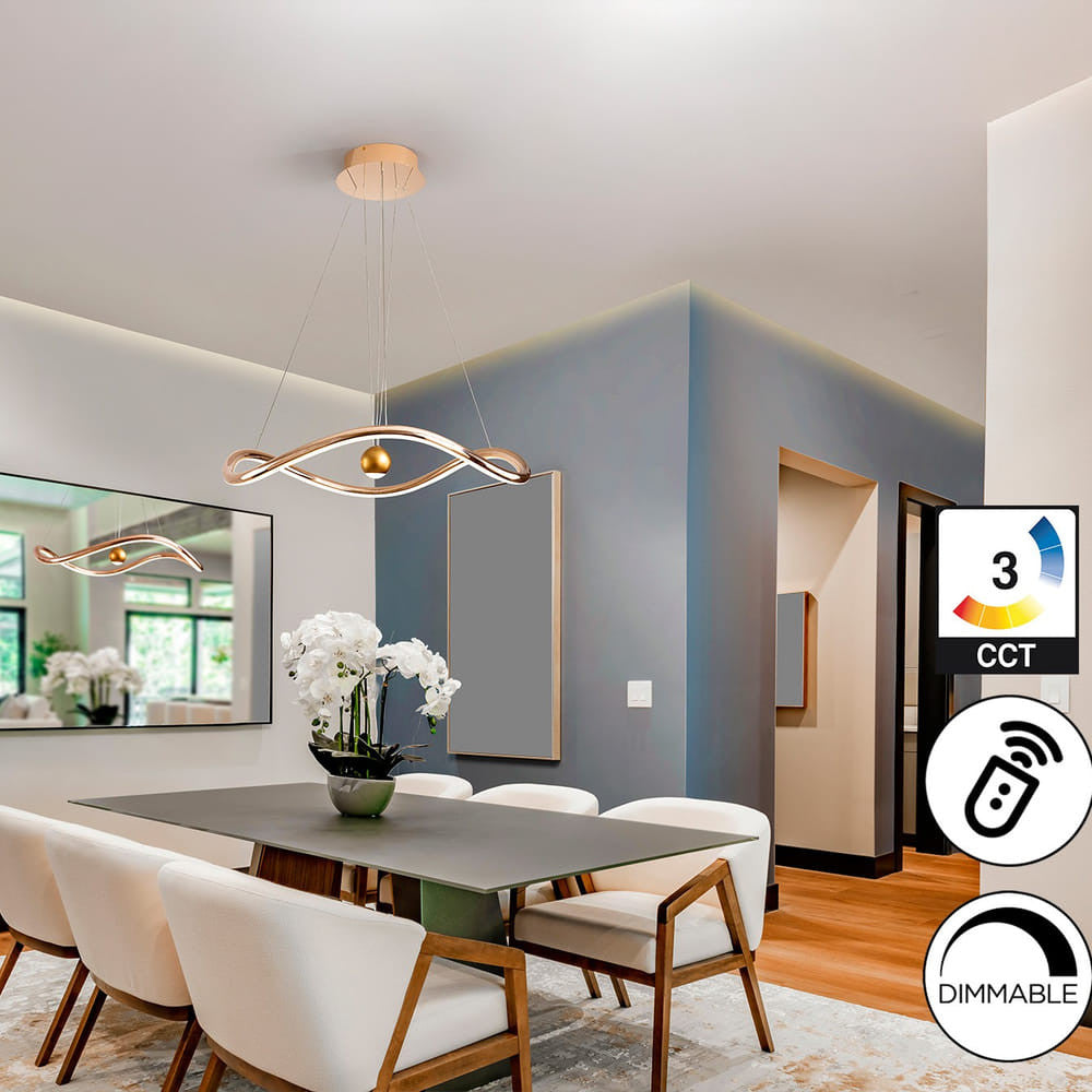 Candeeiro teto Romina ø78 cmdourado