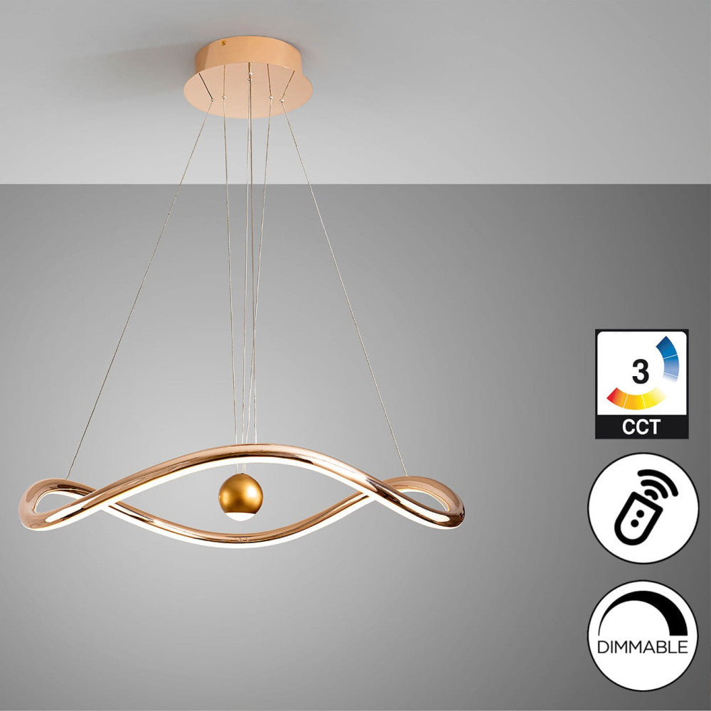 Candeeiro teto Romina ø78 cmdourado