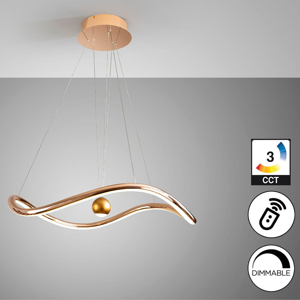 Candeeiro teto Romina ø78 cmdourado