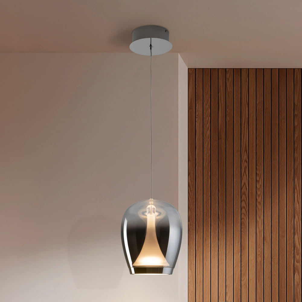 Candeeiro de teto Suspiro 180 Cromado Fumado