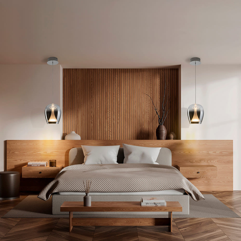 Candeeiro de teto Suspiro 180 Cromado Fumado