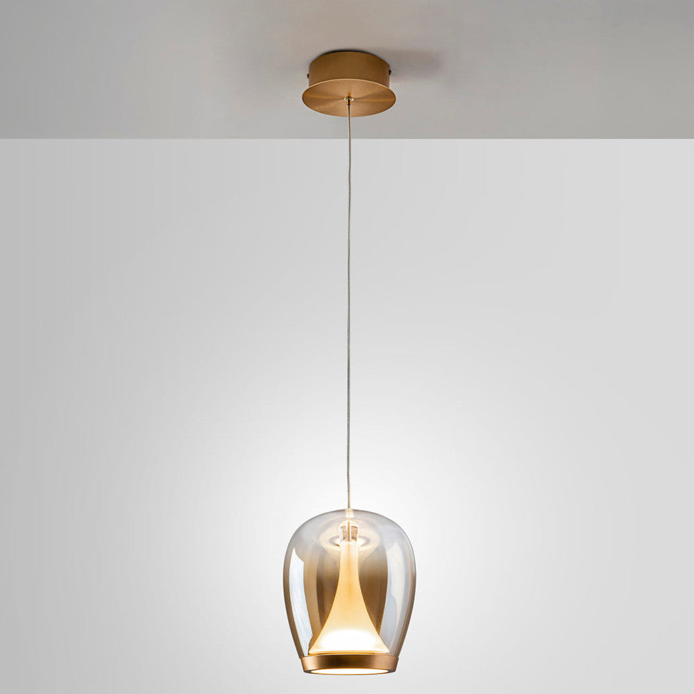Candeeiro de teto Suspiro 180 Dourado Âmbar