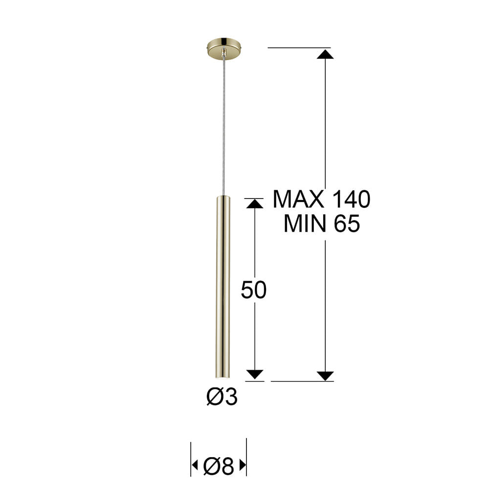 Candeeiro de teto Varas dourado 1L