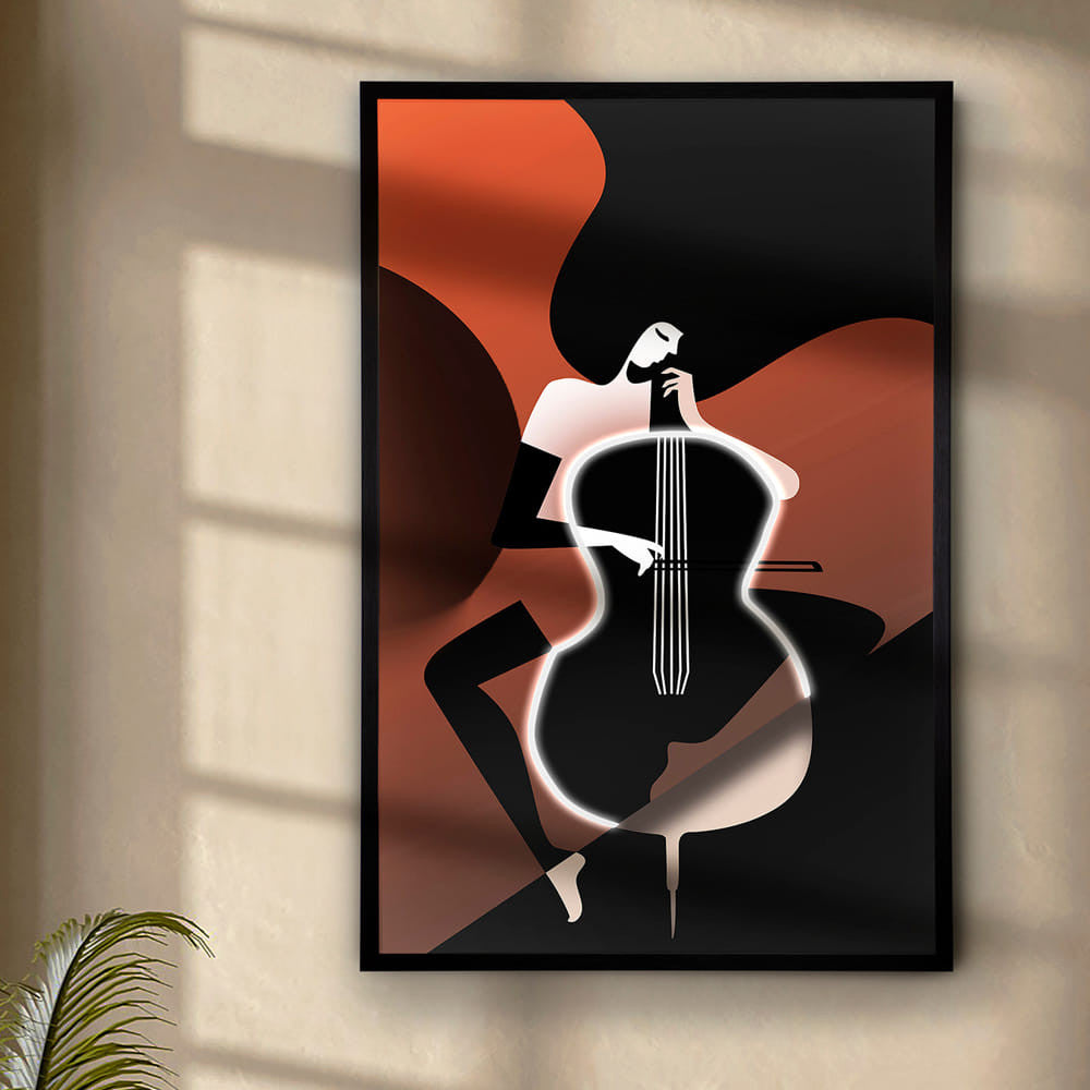 Quadro VIOLONCHELO com Luz LED 80x120 cm