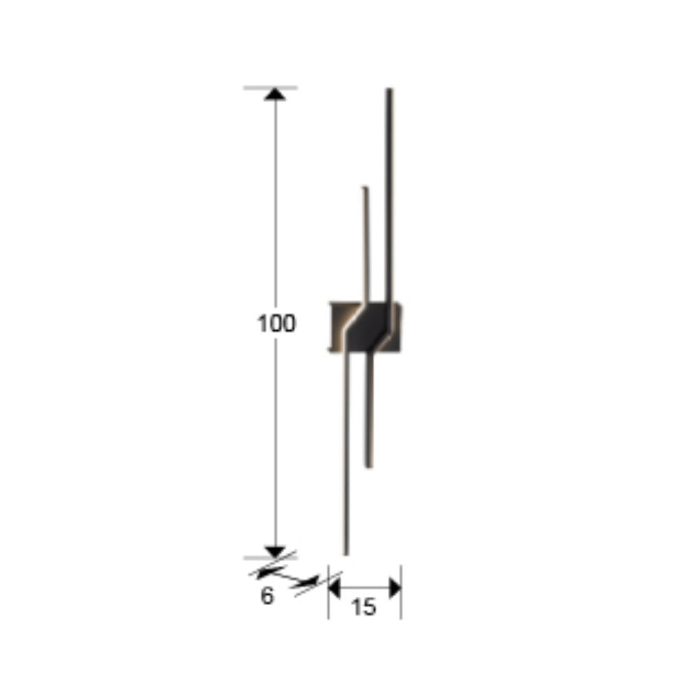 Candeeiro de parede ZigZag preto