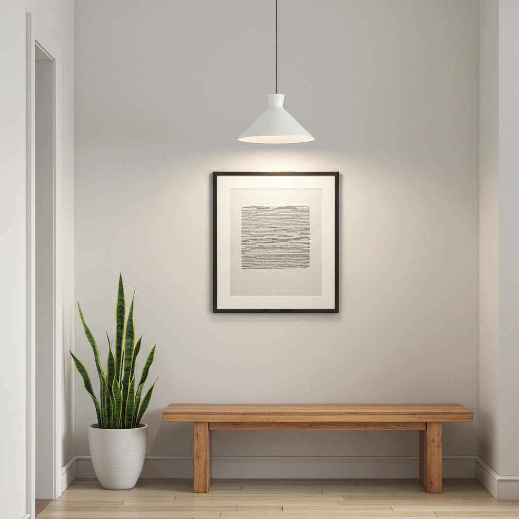 Candeeiro teto Cono em tom pérola