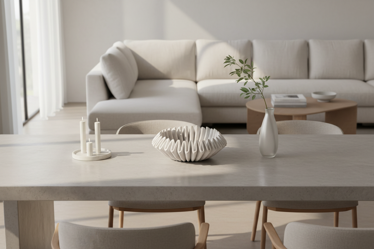 Taça decorativa branca plissada como centro de mesa