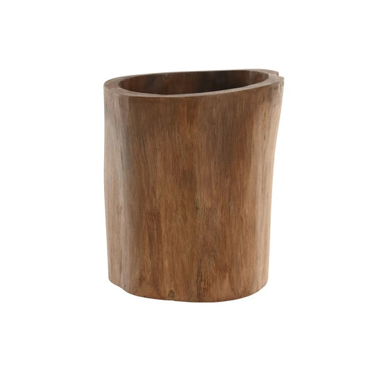 Vaso em madeira Teca tronco