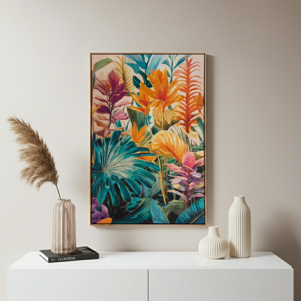 Quadro tropical colorido 83x123cm