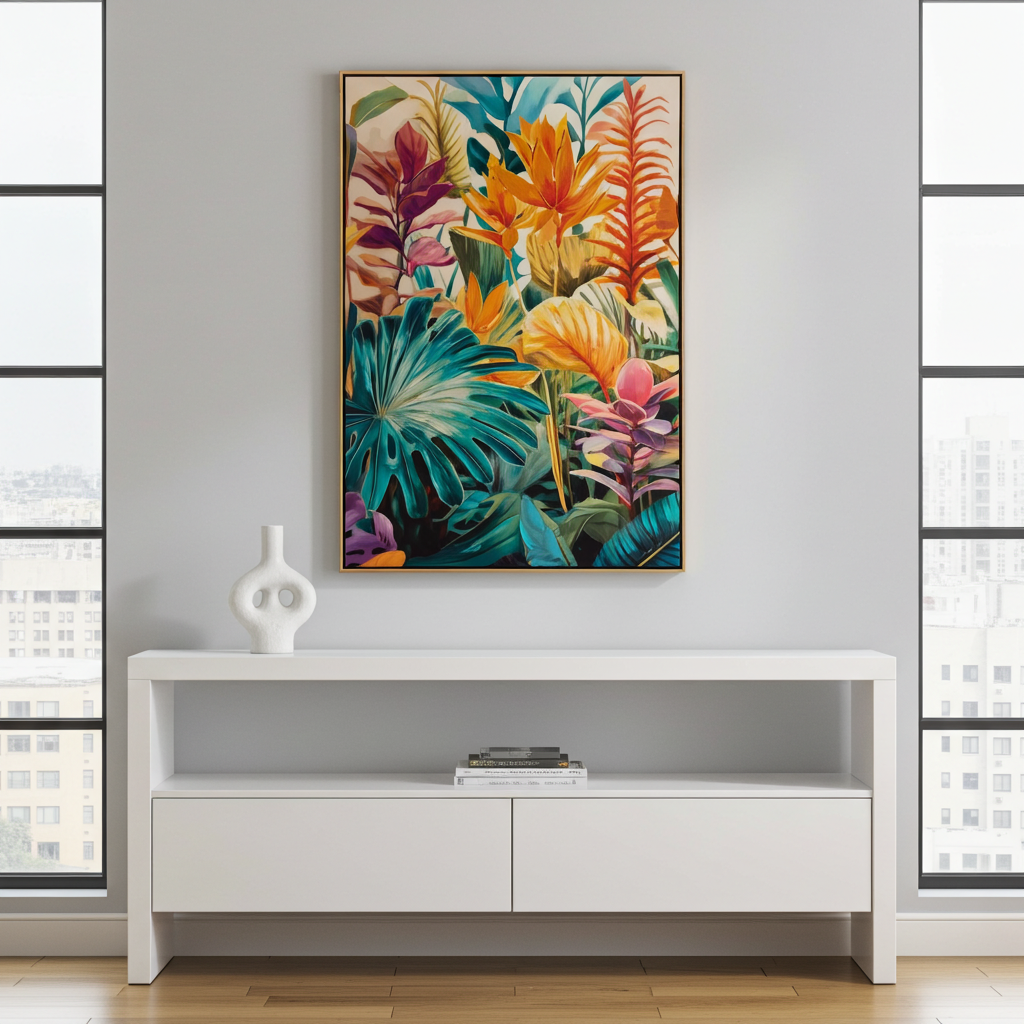 Quadro tropical colorido 83x123cm