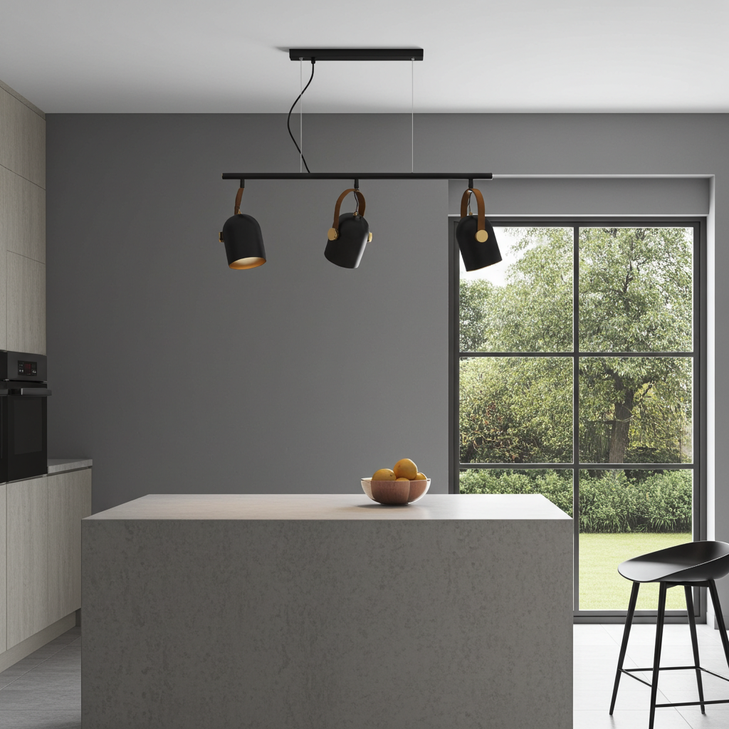 Candeeiro teto Adame preto 3L